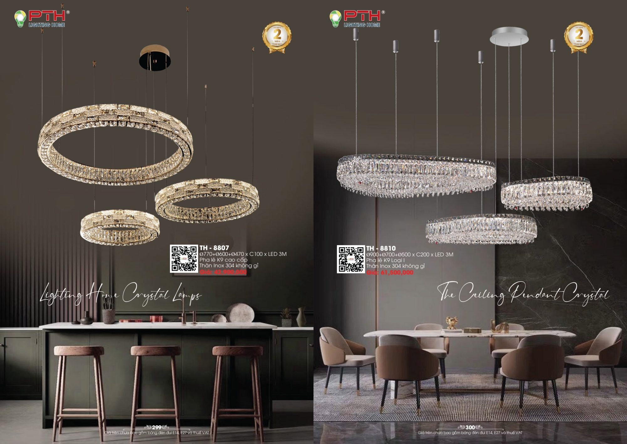 Bảng giá đèn trang trí PTH Lighting Home 2026